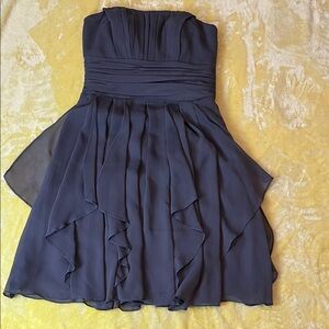 David's Bridal Strapless Charcoal Gray Dress